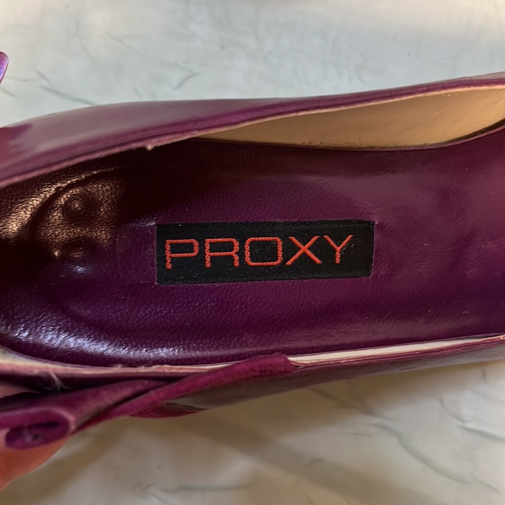 Proxy Michael G Abrams Co Purple Leather Vintage Heels | 7.5 B - Picture 9 of 16